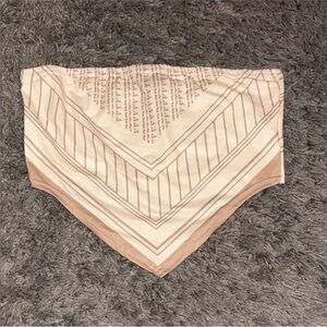 SHEIN Cream and Brown Geometric Shorts